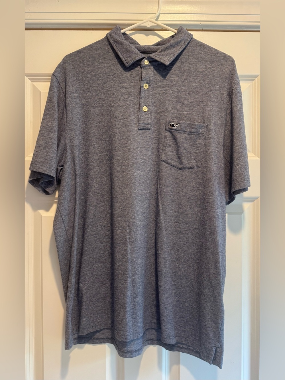 Vineyard Vines Men’s Heather Navy Polo with Pocket
